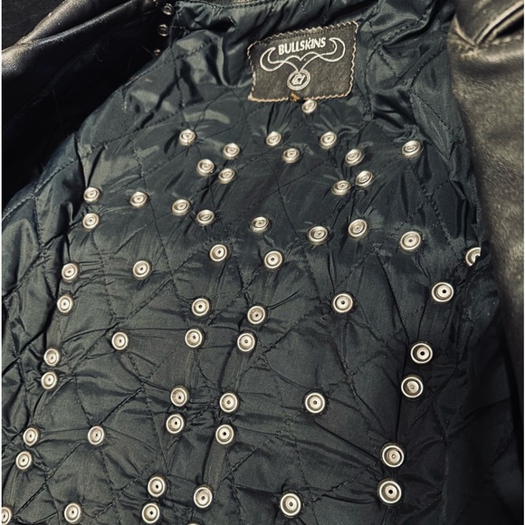 Vintage Custom Made Punk Heavy Metal Diamond Steel Plate Studded Leather Jacket - Picture 11 of 14